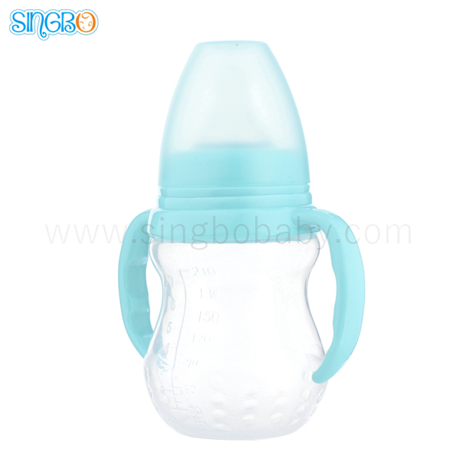8oz/210ml Wide Neck Baby Plastic Bottle With Round Base