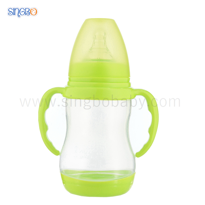 8oz/240ml Wide Neck Baby Plastic Bottle with thermoresponsive base