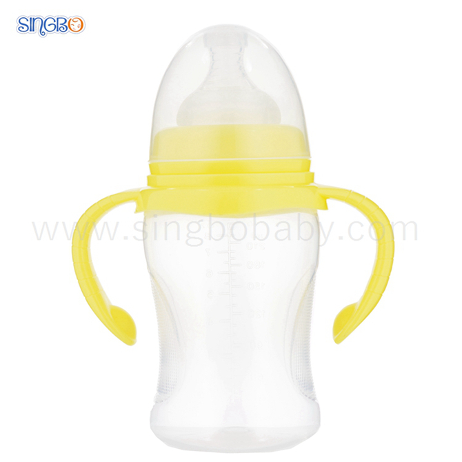 8oz/240ml Wide Neck Baby Plastic Bottle With Triangle-shape
