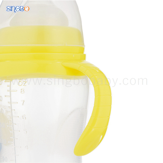 8oz/240ml Wide Neck Baby Plastic Bottle With Triangle-shape