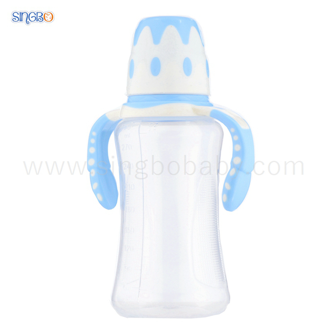 10oz/300ml Wide Neck Baby Bottle with Double Color Handle
