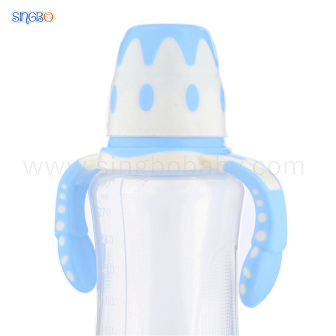 10oz/300ml Wide Neck Baby Bottle with Double Color Handle