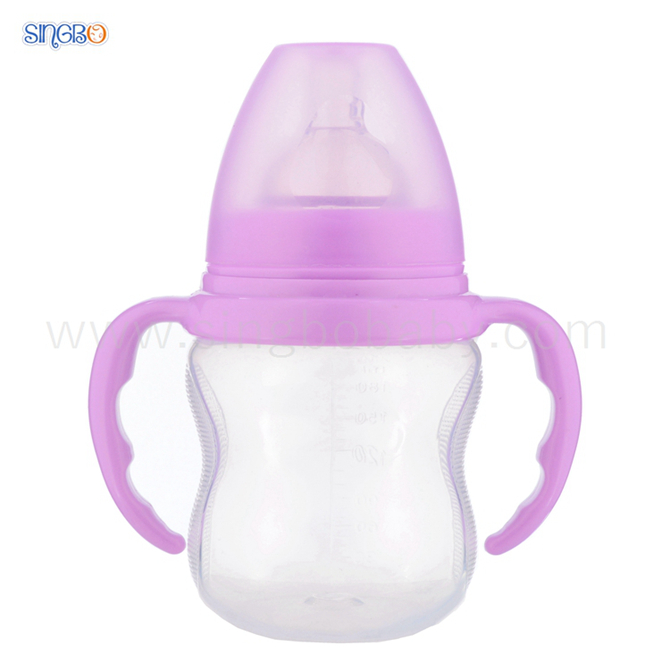 8oz/210ml Wide Neck Baby Plastic Bottle With Handle
