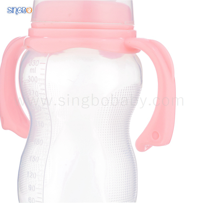 12oz/330ml Wide-neck Baby Plastic Bottle With Handle