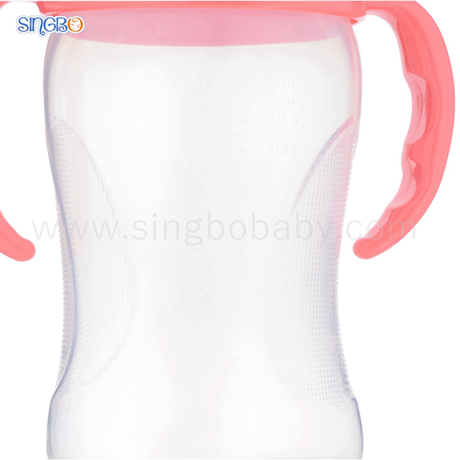 10oz/300ml Wide Neck Baby Plastic Bottle with Triangle-shape