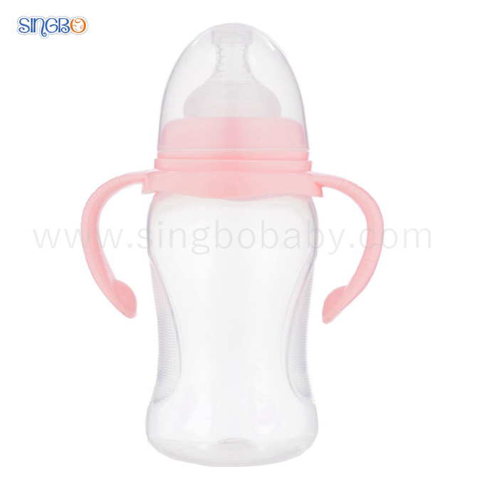 10oz/300ml Wide Neck Baby Plastic Bottle with Triangle-shape