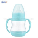 6oz/180ml Wide Neck Baby Plastic Bottle with thermoresponsive base