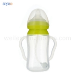 240ML Arc-shape Silicone Feeding Bottle With Silicone handle