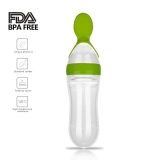 Amazon hot sales Silicone 90ML baby feeding spoon /food feeder silicone squeeze spoon